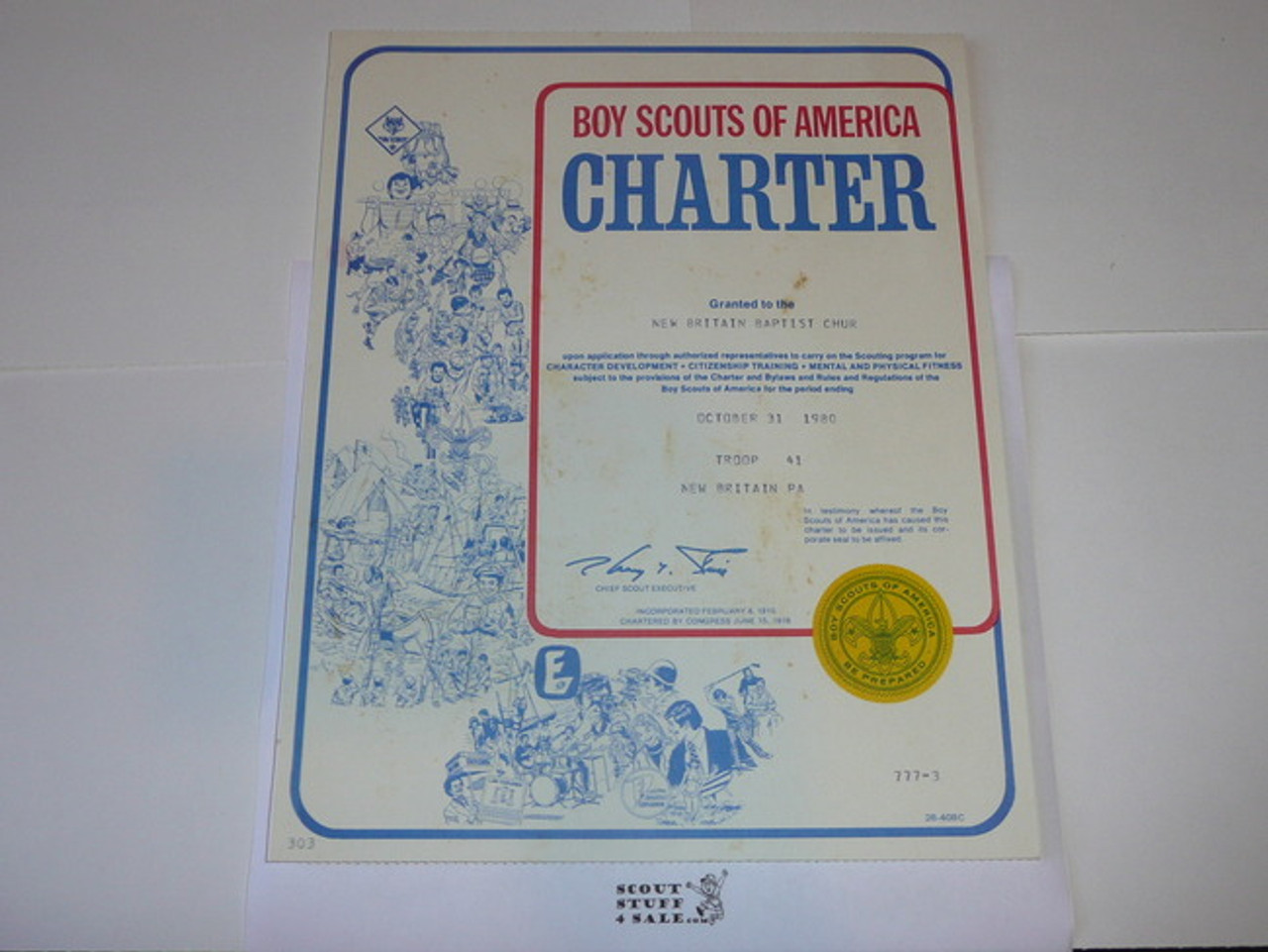 1980 Boy Scout Troop Charter, October