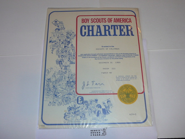 1980 Boy Scout Troop Charter, December