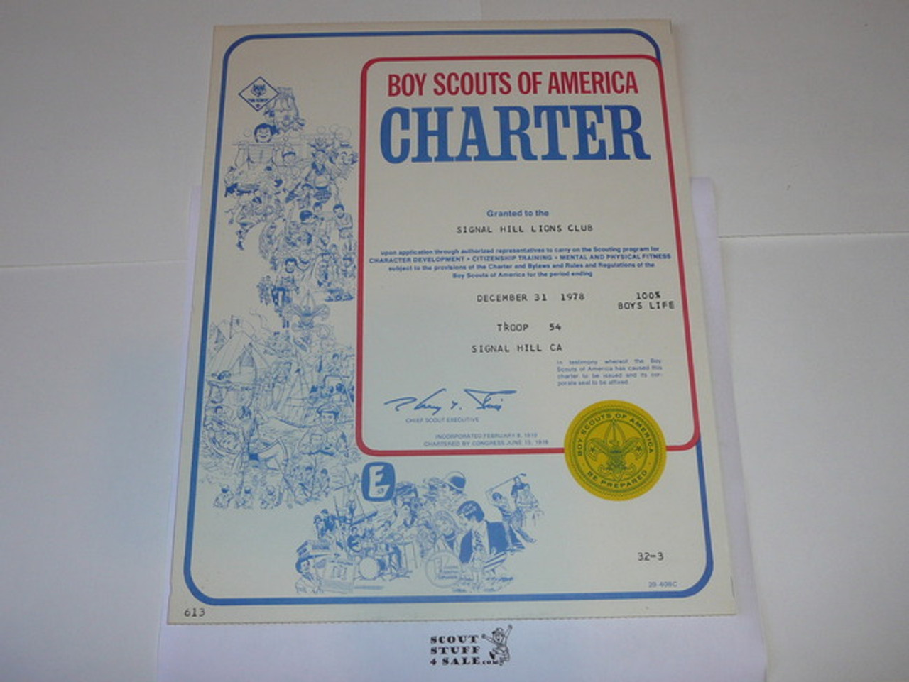 1978 Boy Scout Troop Charter, December