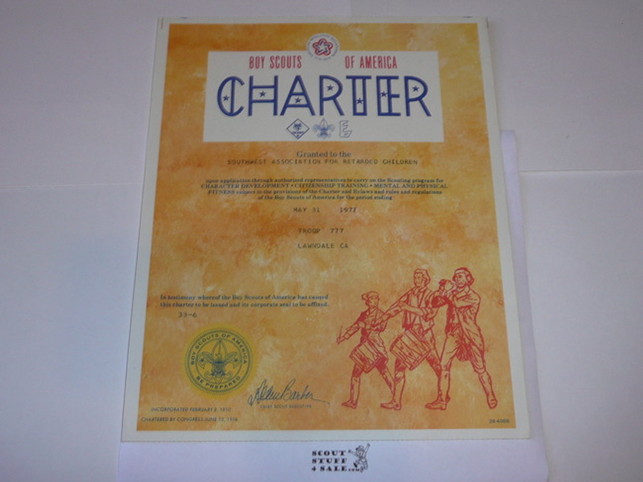 1977 Boy Scout Troop Charter, May