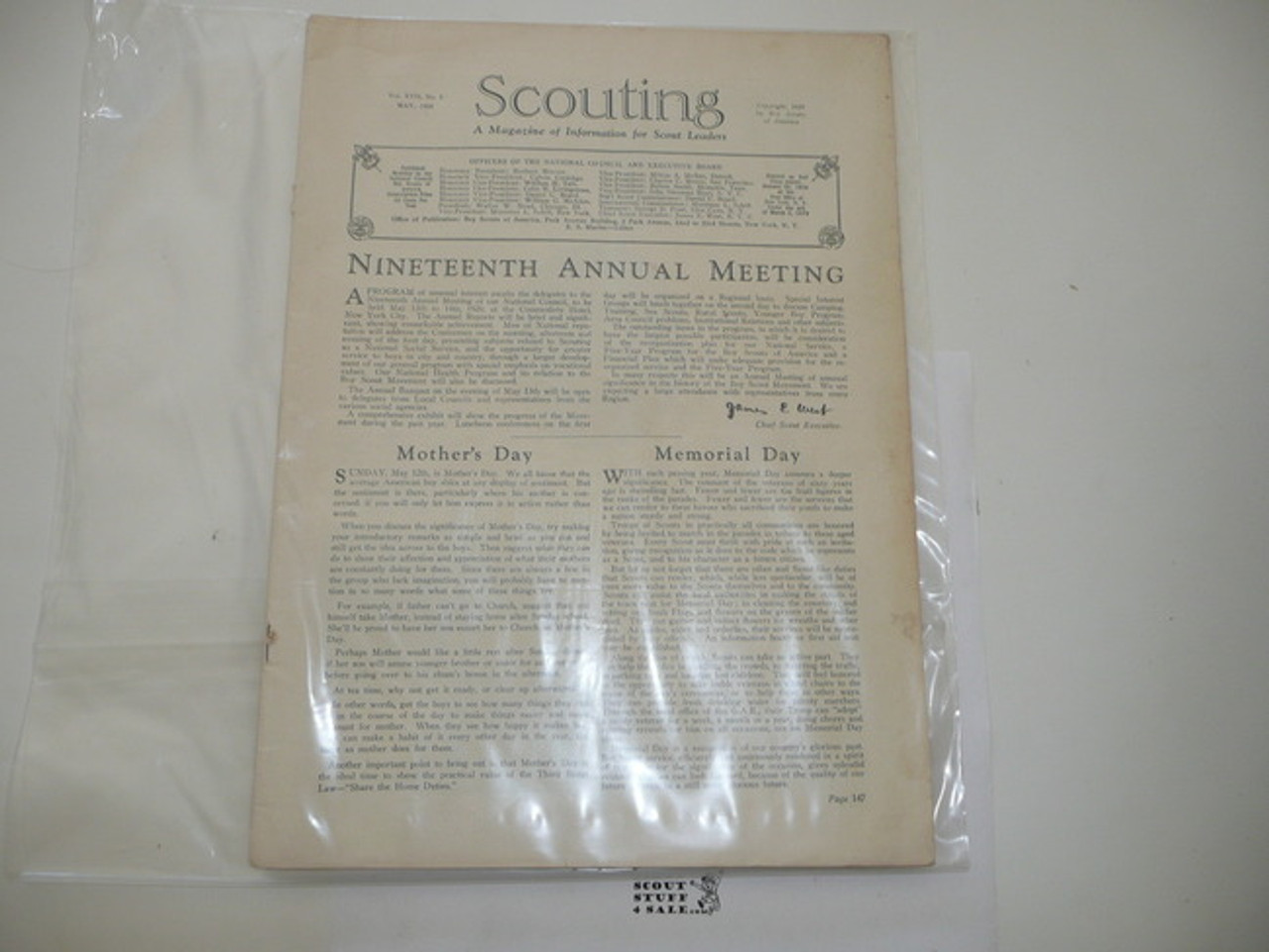 1929, May Scouting Magazine Vol 17 #5, Cover Missing