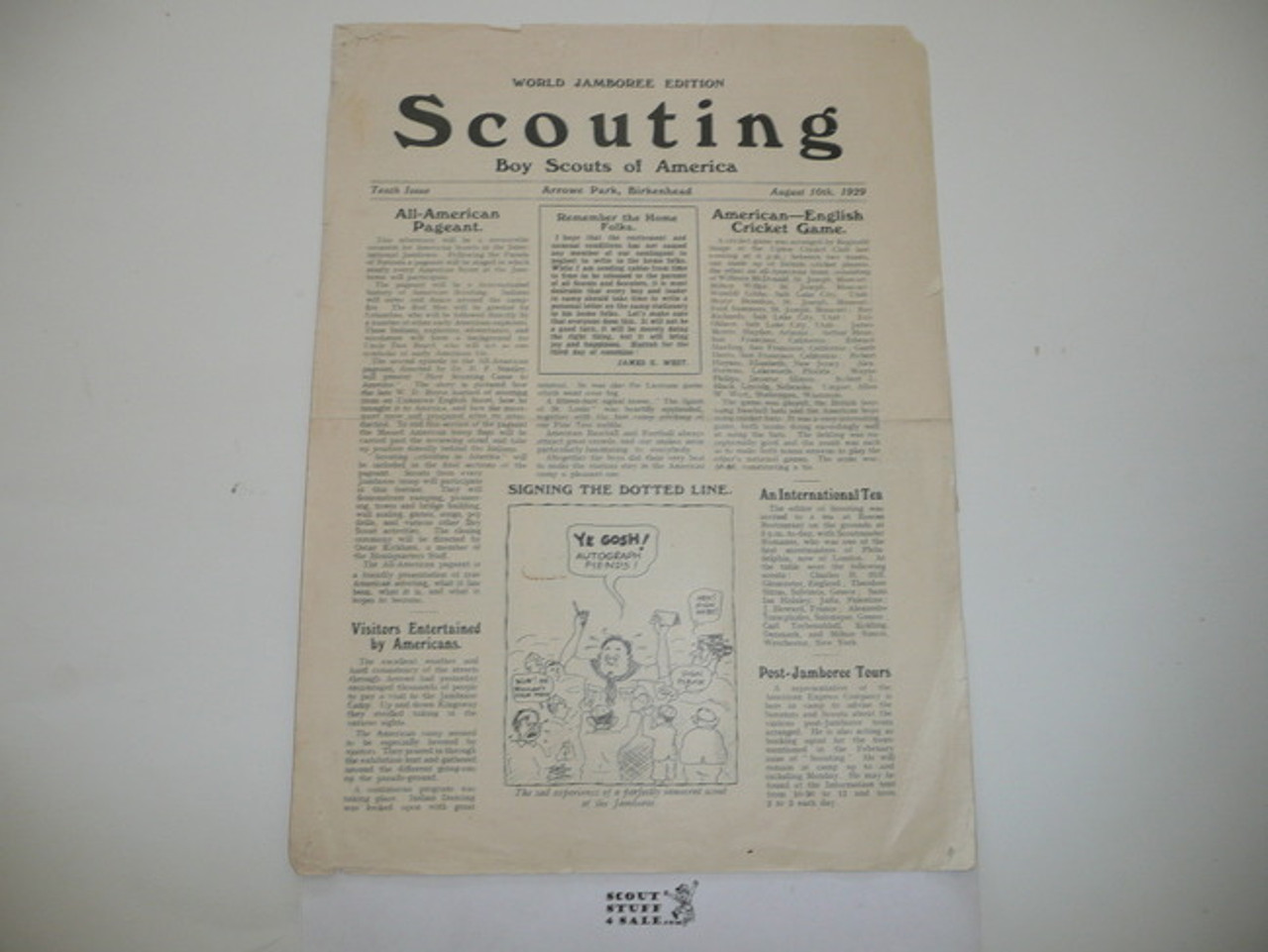 1929, August 10 Scouting Magazine World Jamboree Edition 10th Issue