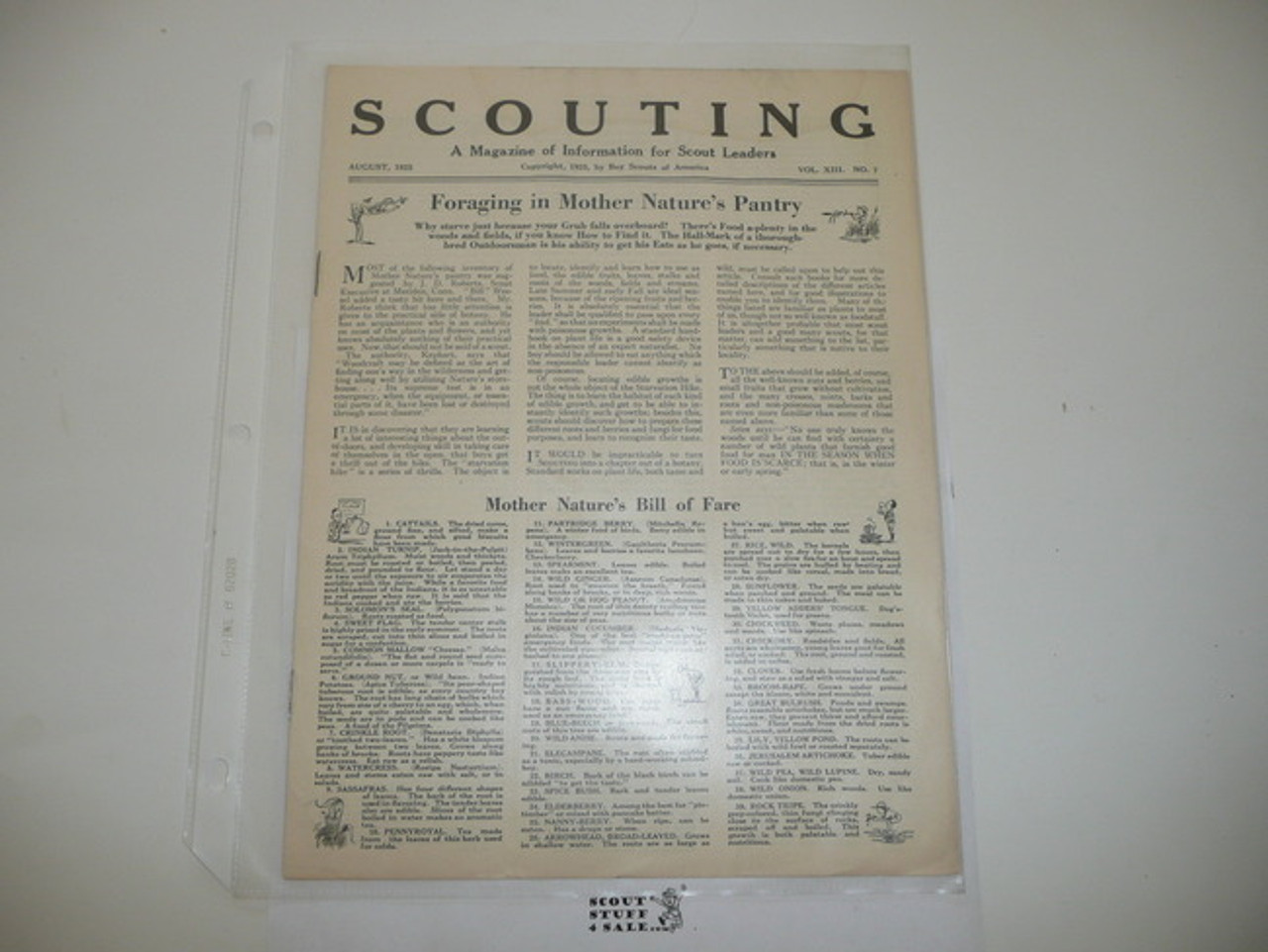 1925, August Scouting Magazine Vol 13 #7