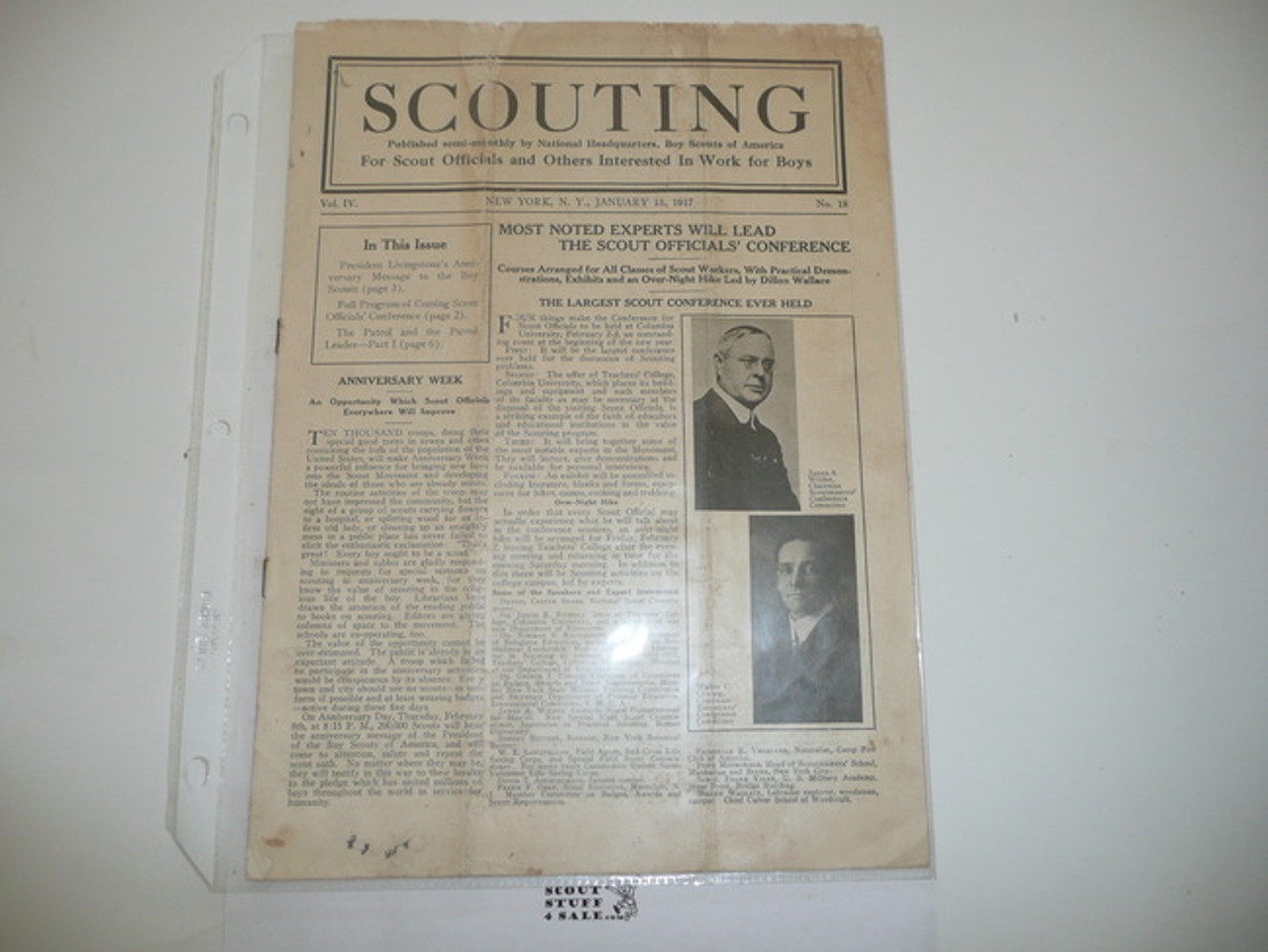 1917, January 15 Scouting Magazine Vol 4 #18