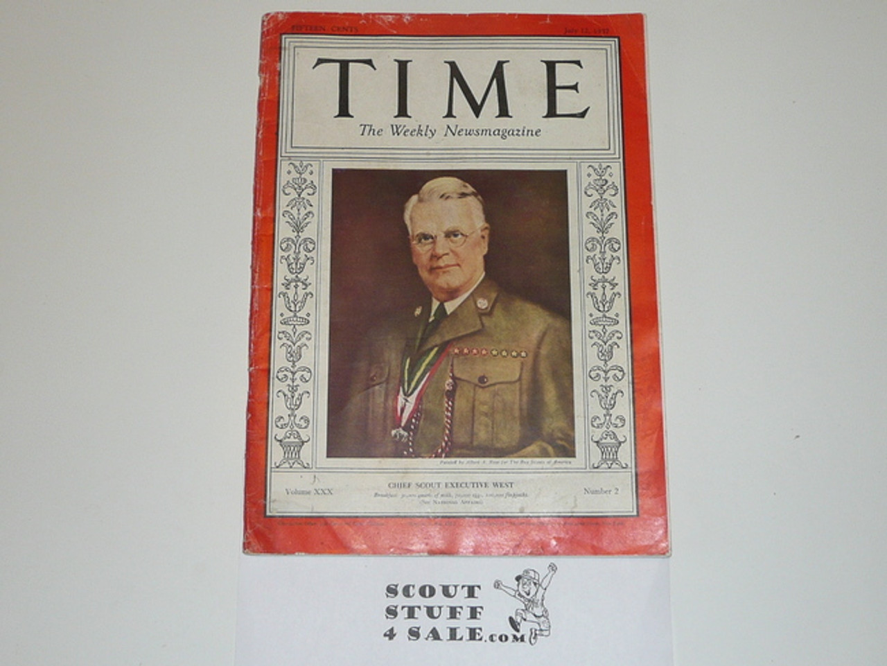 1937 Time Magazine With James West on the Cover
