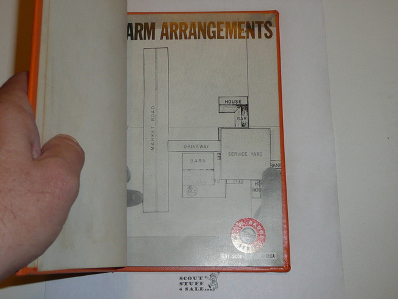 Farm Arrangement Library Bound Merit Badge Pamphlet, Type 7, Full Picture, 2-72 Printing