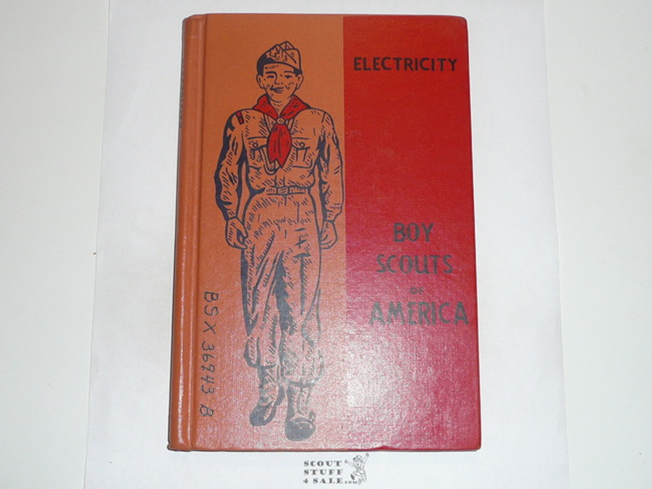 Electricity Library Bound Merit Badge Pamphlet, Type 6, Picture Top Red Bottom Cover, 8-62 Printing