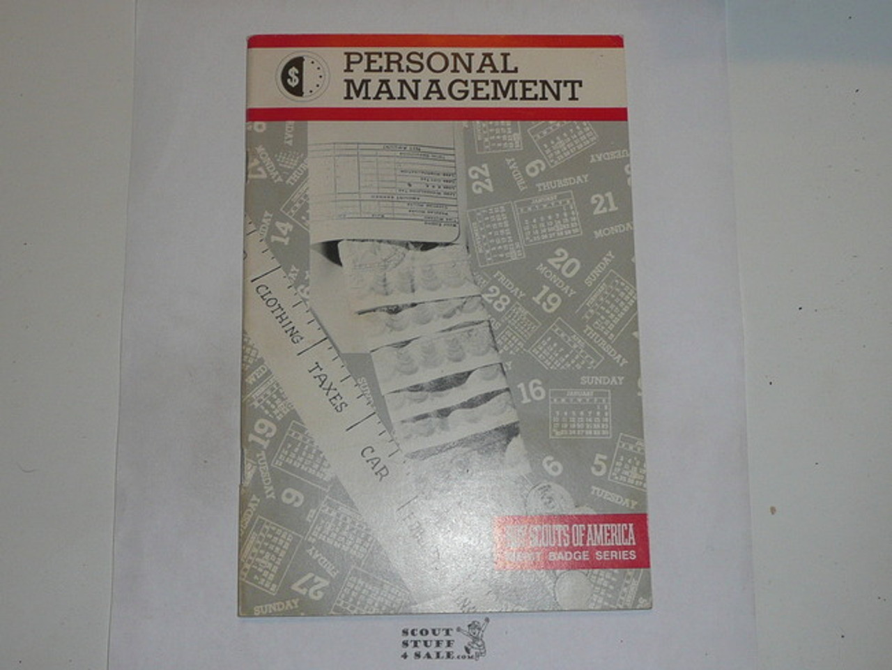 Personal Management Merit Badge Pamphlet, Type 9, Red Band Cover, 6-86 Printing