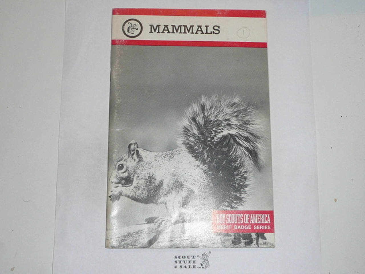 Mammals Merit Badge Pamphlet, Type 9, Red Band Cover, 3-83 Printing