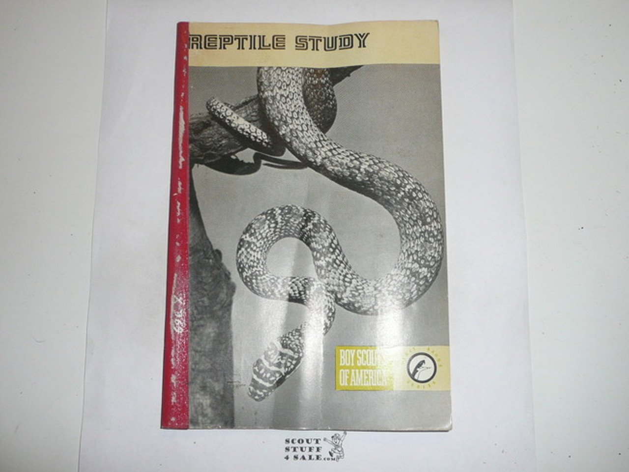 Reptile Study Merit Badge Pamphlet, Type 8, Green Band Cover, 6-73 Printing