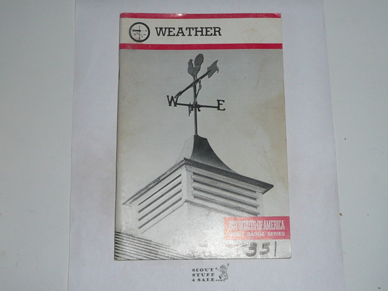 Weather Merit Badge Pamphlet, Type 9, Red Band Cover, 5-83 Printing