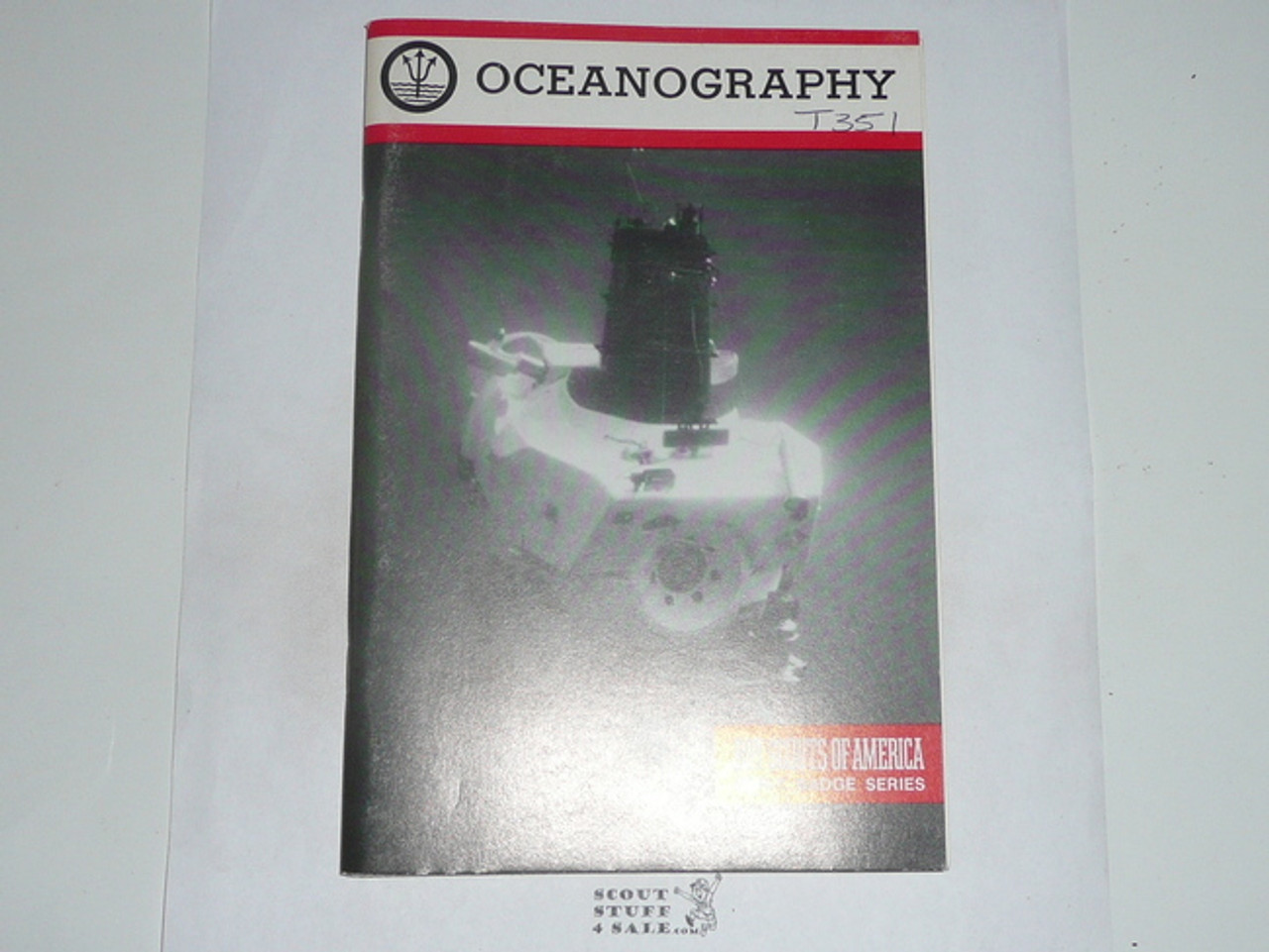 Oceanography Merit Badge Pamphlet, Type 9, Red Band Cover, 5-87 Printing