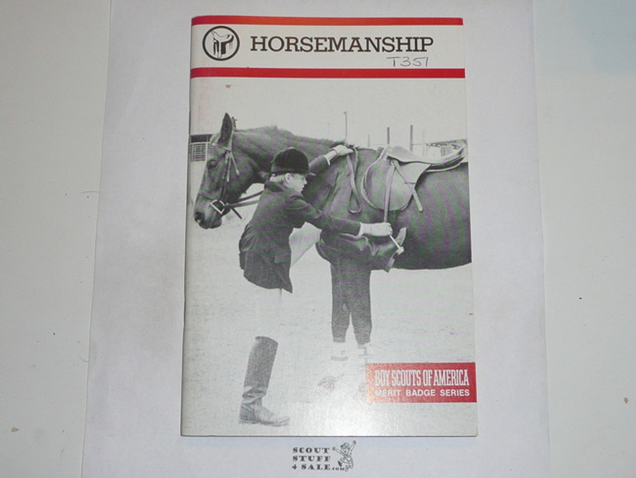 Horsemanship Merit Badge Pamphlet, Type 9, Red Band Cover, 8-86 Printing