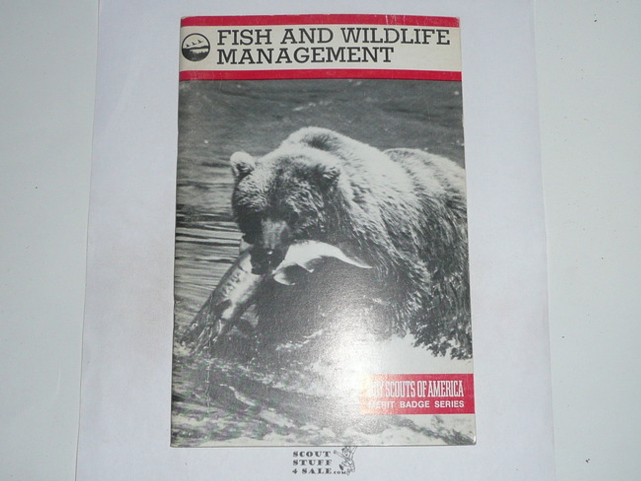 Fish and Wildlife Management Merit Badge Pamphlet, Type 9, Red Band Cover, 3-80 Printing