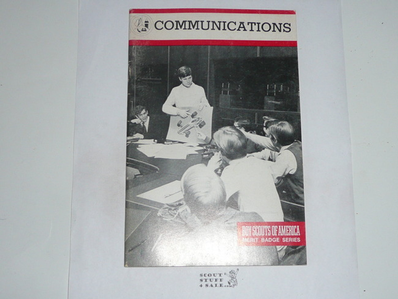 Communications Merit Badge Pamphlet, Type 9, Red Band Cover, 4-84 Printing