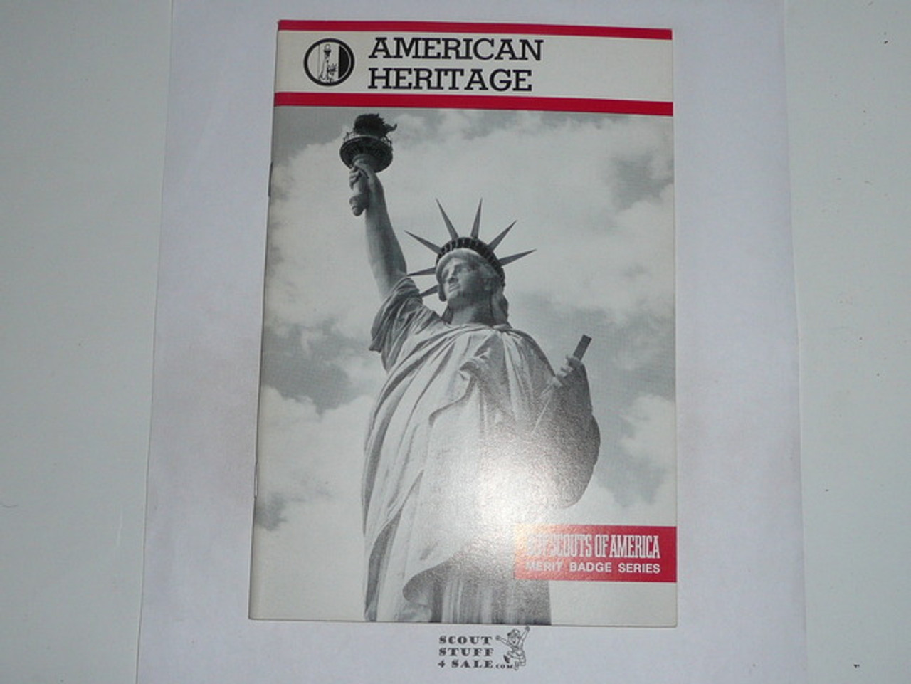 American Heritage Merit Badge Pamphlet, Type 9, Red Band Cover, 2-84 Printing