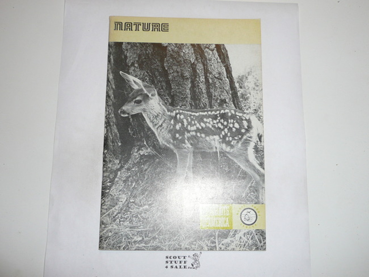 Nature Merit Badge Pamphlet, Type 8, Green Band Cover, 4-74 Printing