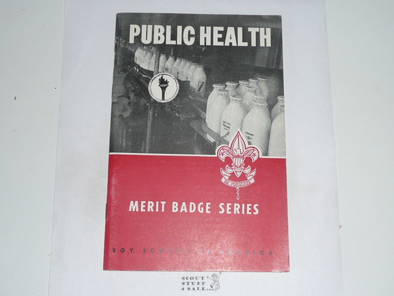 Public Health  Merit Badge Pamphlet, Type 6, Picture Top Red Bottom Cover, 1-52 Printing