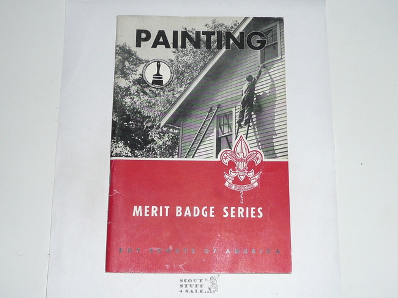 Painting Merit Badge Pamphlet, Type 6, Picture Top Red Bottom Cover, 2-61 Printing