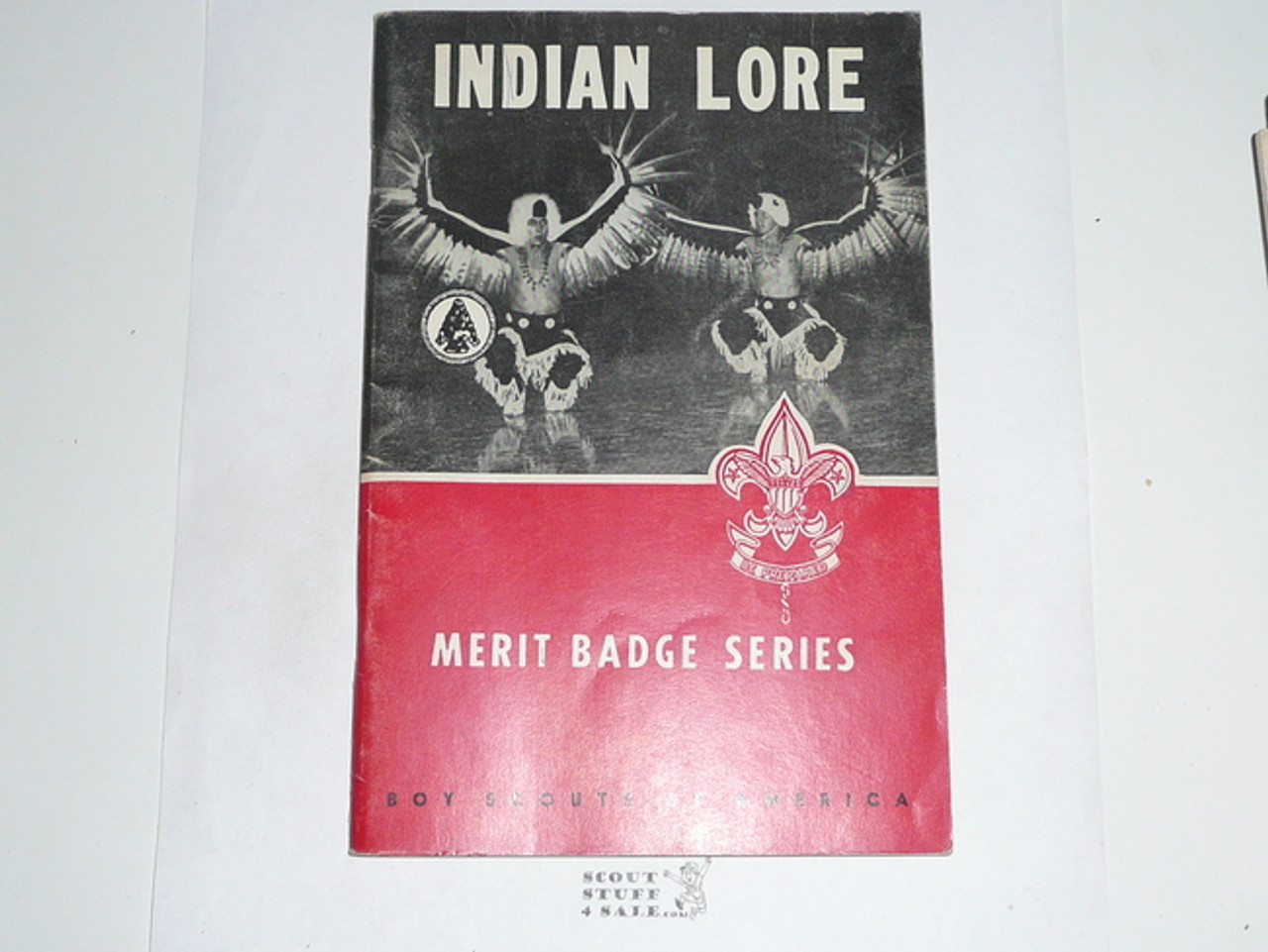 Indian Lore Merit Badge Pamphlet, Type 6, Picture Top Red Bottom Cover, 3-65 Printing