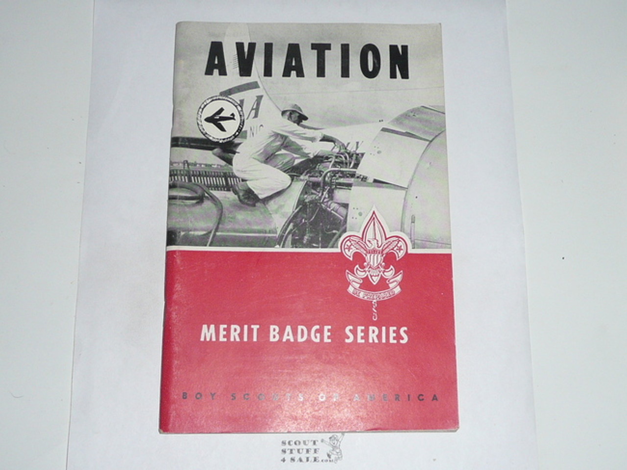 Aviation Merit Badge Pamphlet, Type 6, Picture Top Red Bottom Cover, 12-61 Printing