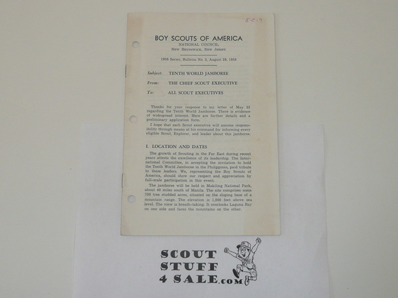 1958 Professional Bulletin, 1959 World Jamboree