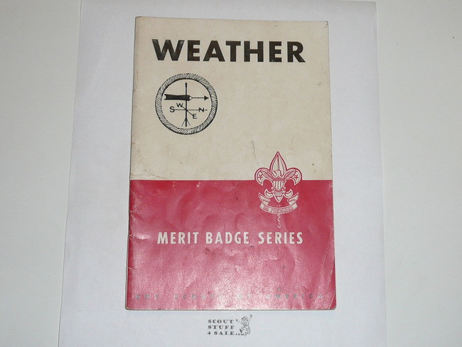 Weather Merit Badge Pamphlet, Type 5, Red/Wht Cover, 9-45 Printing