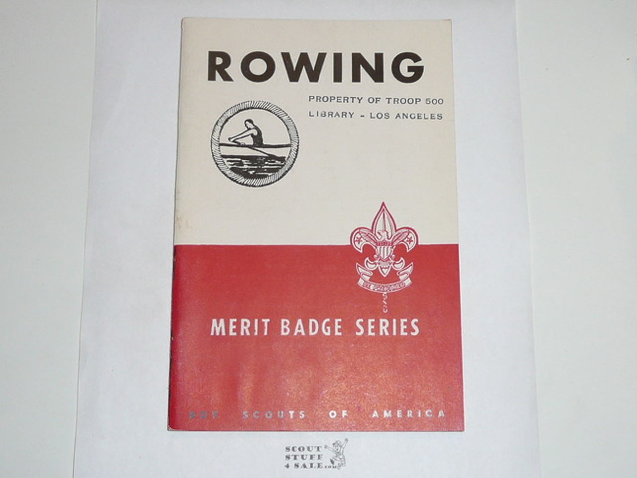 Rowing Merit Badge Pamphlet, Type 5, Red/Wht Cover, 5-47 Printing