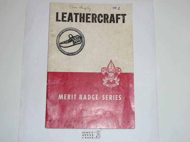 LeatherCraft Merit Badge Pamphlet, Type 5, Red/Wht Cover, 346 Printing