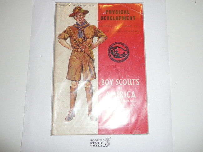 Physical Development Merit Badge Pamphlet, Type 4, Standing Scout Cover, 5-41 Printing