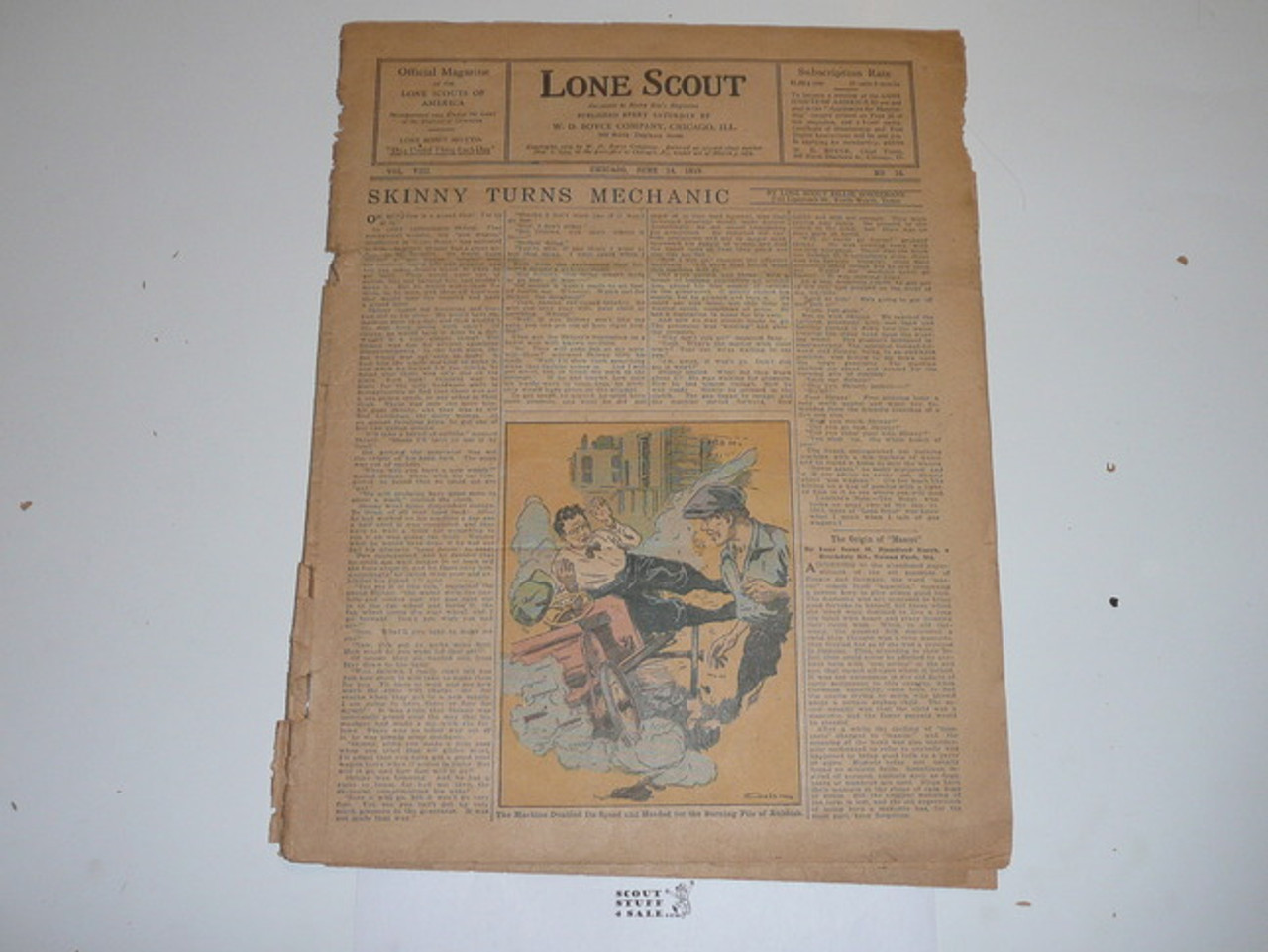 1919 Lone Scout Magazine, June 14, Vol 8 #34, Cover Missing