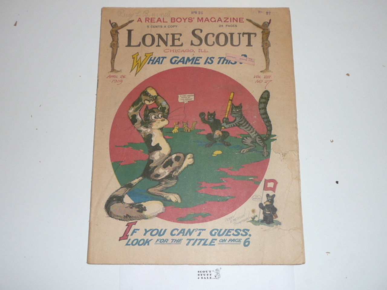 1919 Lone Scout Magazine, April 26, Vol 8 #27