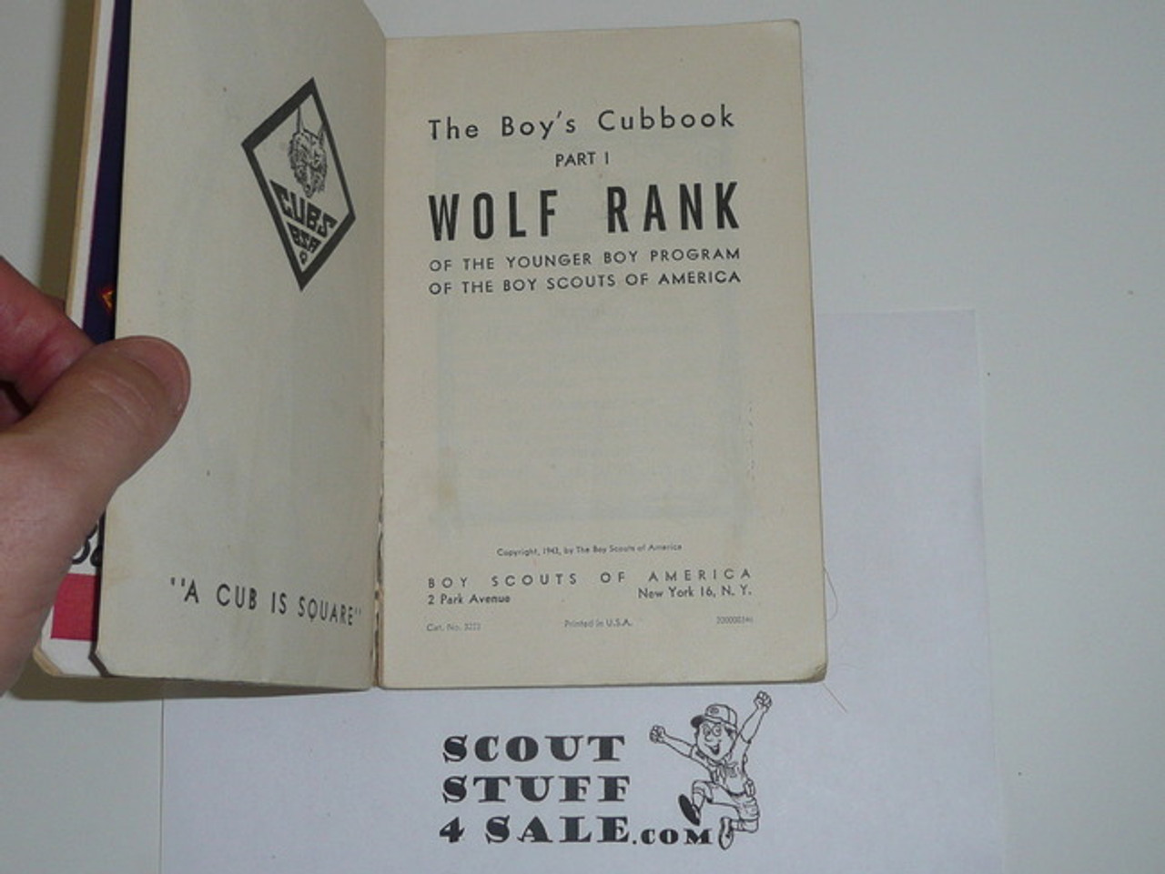 1943 Wolf Cub Scout Handbook, 3-46 Printing