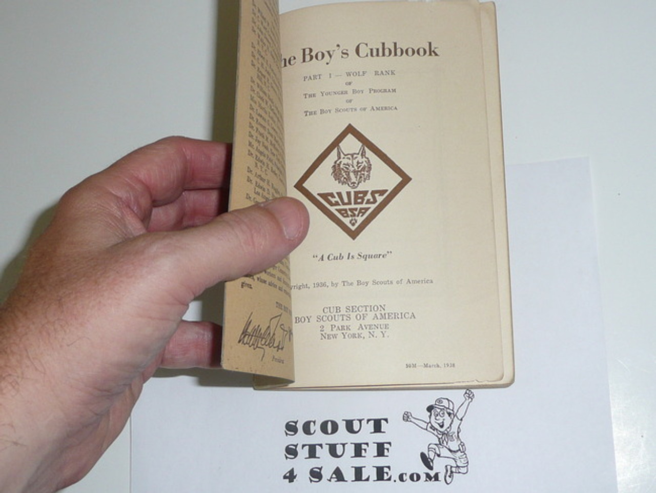 1936 Wolf Cub Scout Handbook, 3-38 Printing