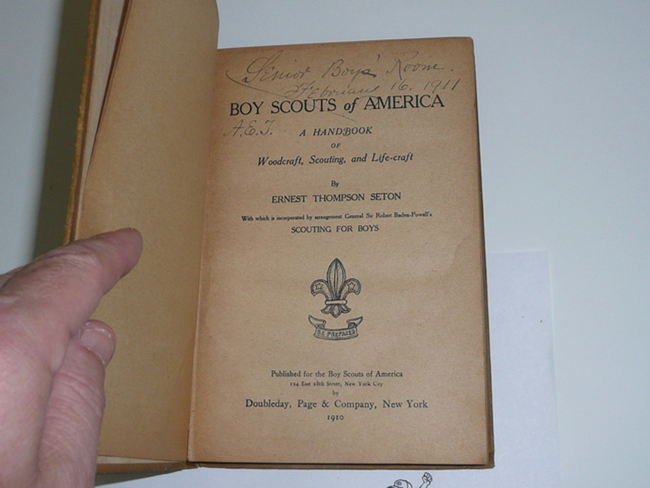 1910 Boy Scout Handbook, Original Edition, Hardbound, Two Author, Very Good Condition