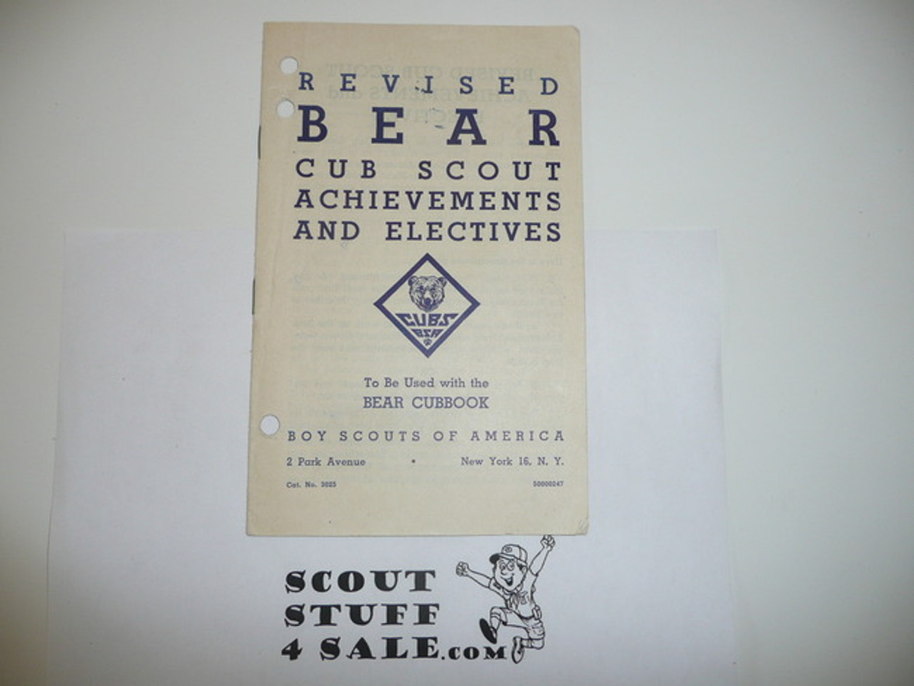 1947 Bear Cub Scout Requirement Revision, 2-47 Printing