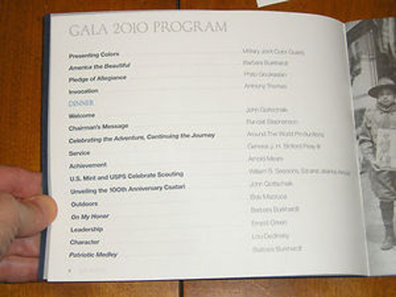 Program and Menu from the Boy Scout 100th Anniversary Gala in Washington DC