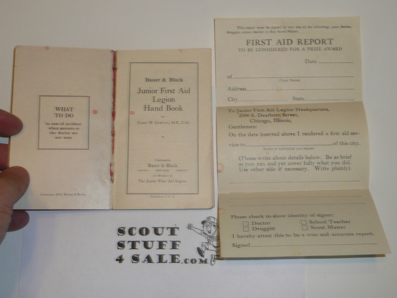 1925 Bauer and Black Junior First Aid Legion Handbook