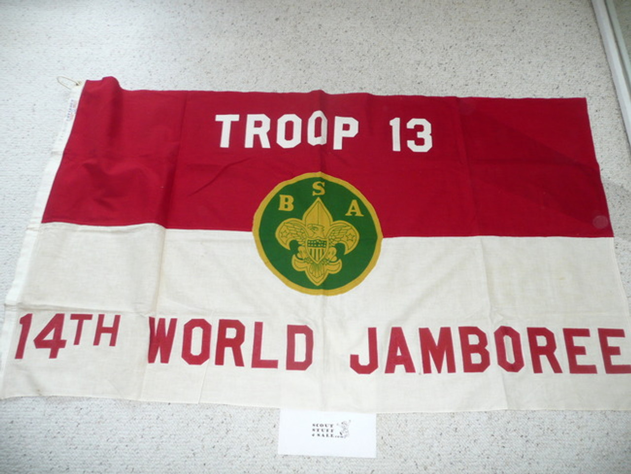 1975 World Jamboree Boy Scouts of America Troop #13 Flag, 2 sided