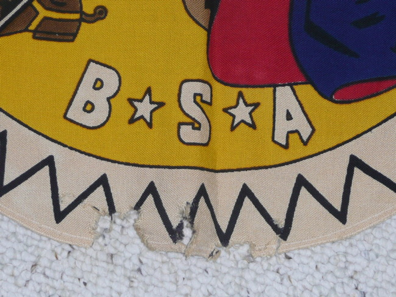 Center portion for a 1950 National Jamboree Flag, two sided, a little damage at bottom as pictured