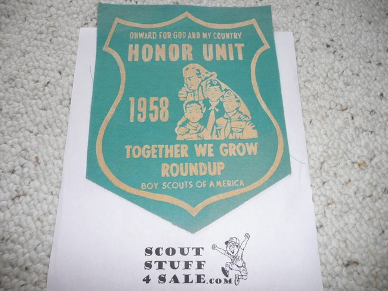 1958 Onward for God and Country Honor Unit Felt Pennant