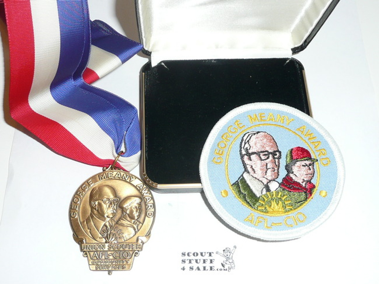 George Meany Award Medal and Patch, In Presentation Box