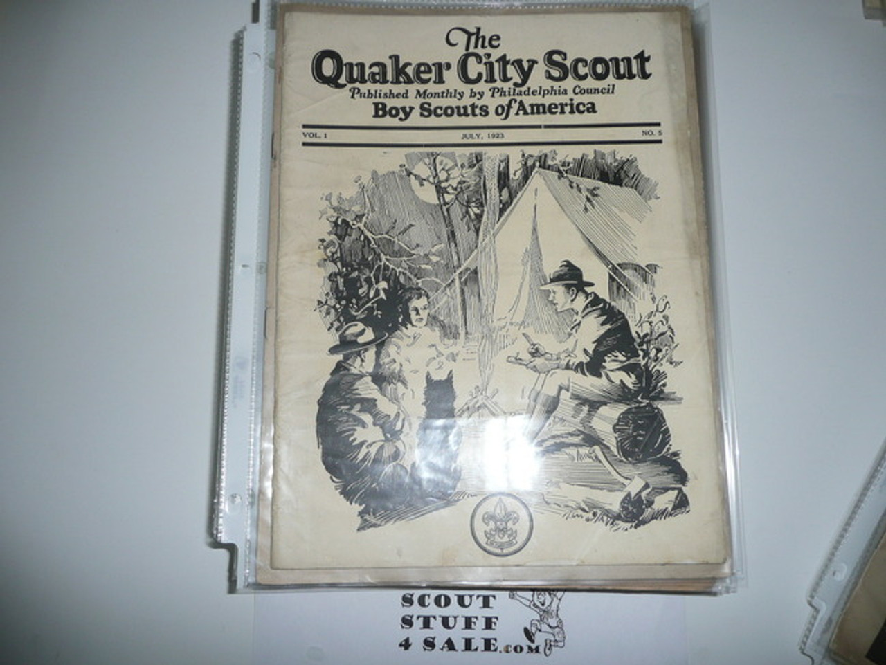 1921-1932 37 Issues of the Quaker City Scout, Monthly Newsletter of Philadelphia Council, Tons of Early Scout, Camp, and Early Order of the Arrow Historical Information, A Few Duplicates Included, Most in Mint Condition