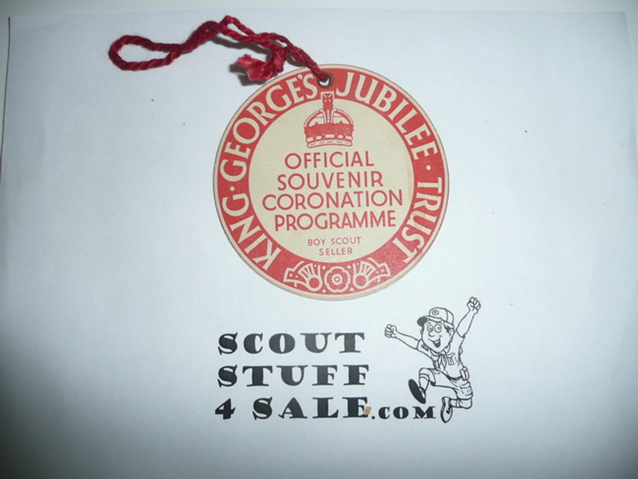 Hanging Tag From King Georges Jubilee/ Official Souvenier Coronation Program Boy Scout Seller