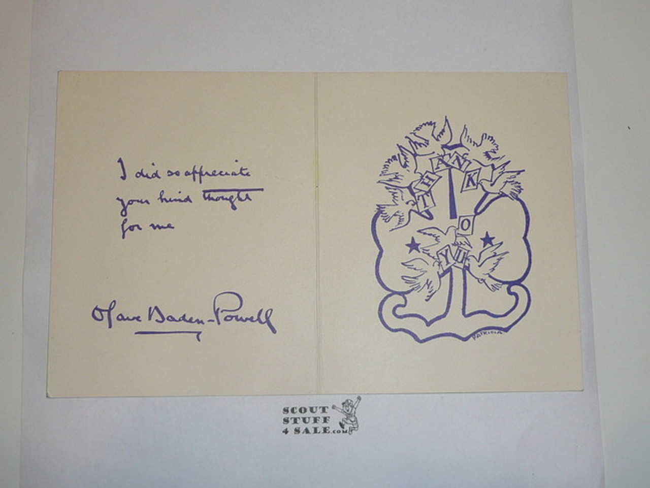 Thank You Note From Olave Baden Powell