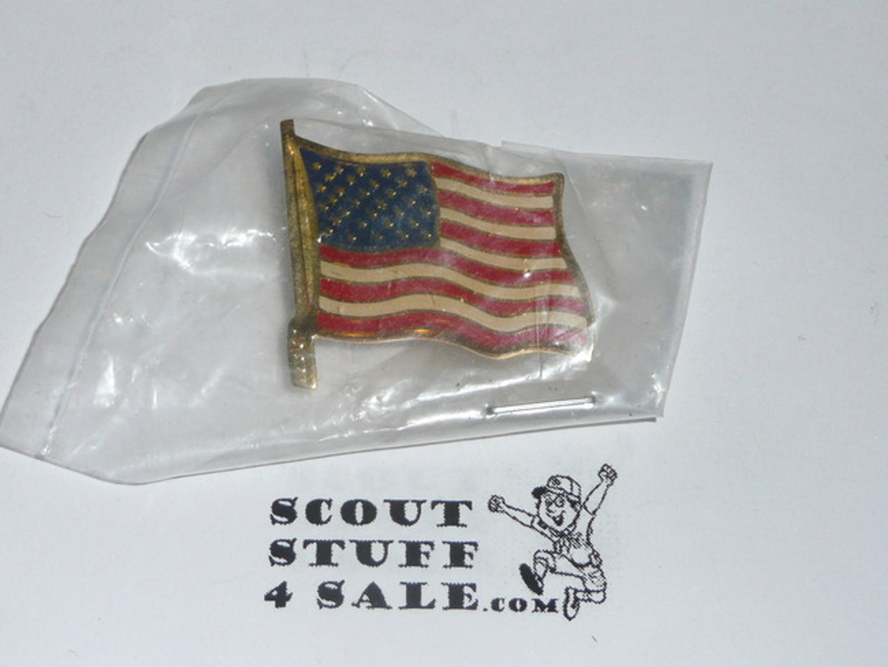 1987-1988 Boy Scout World Jamboree USA Flag Pin #2