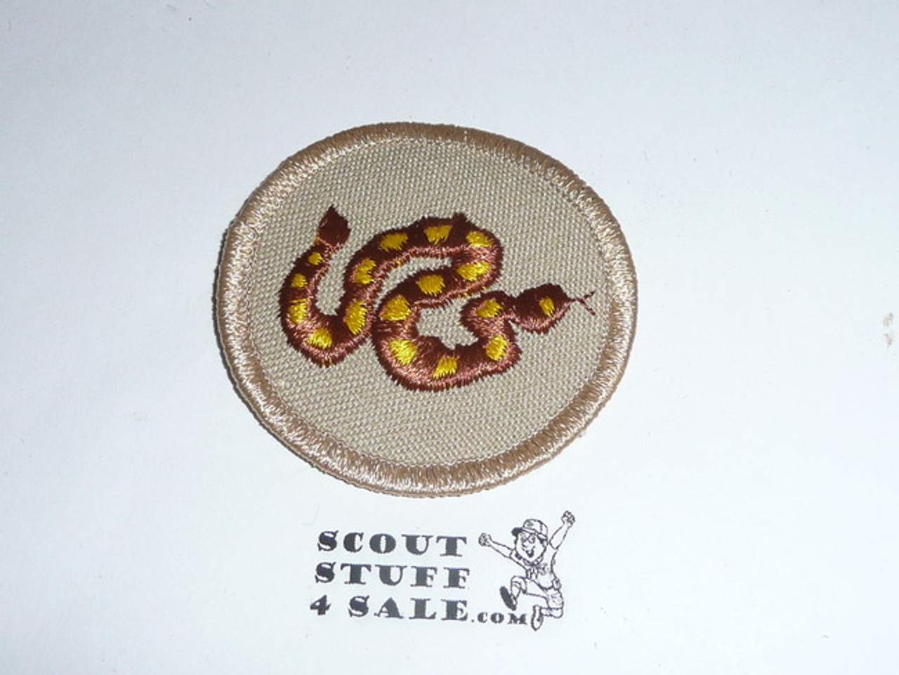 Rattlesnake Patrol Medallion, Tan Twill with plastic back, 1989-2002