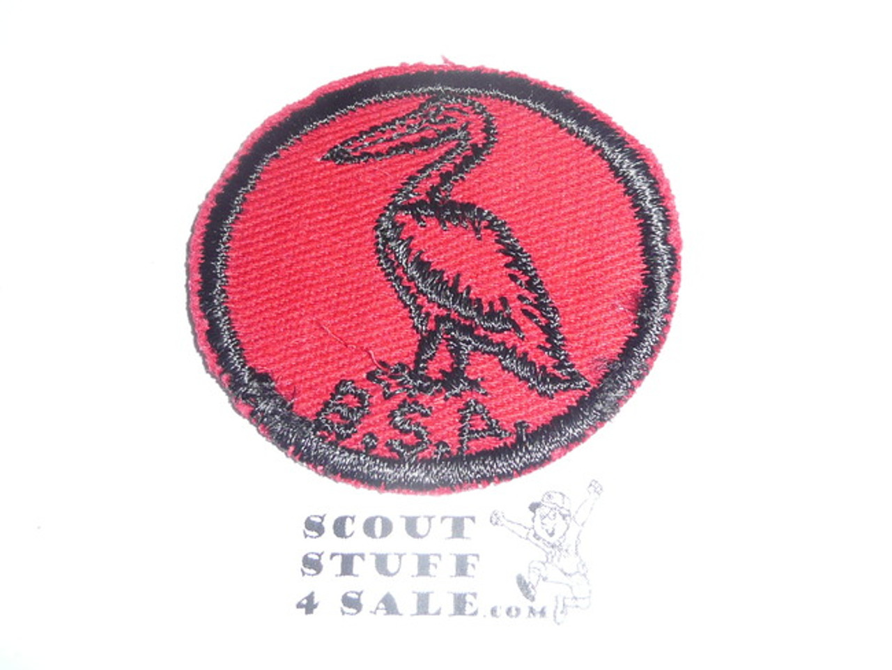 Pelican Patrol Medallion, Red Twill with red rubber backing, 1955-1971