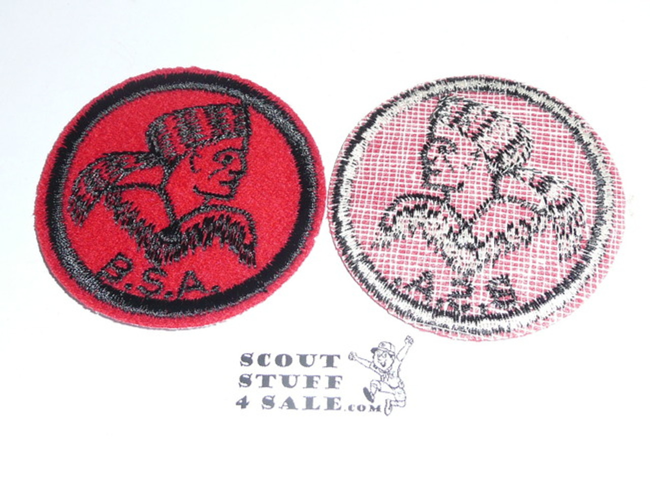 Frontiersman Patrol Medallion, Felt w/BSA black/White ring back, 1940-1955