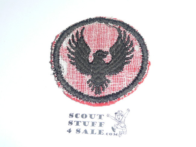 Flying Eagle Patrol Medallion, Felt No BSA & Gauze Back, 1927-1933, Used with mothing